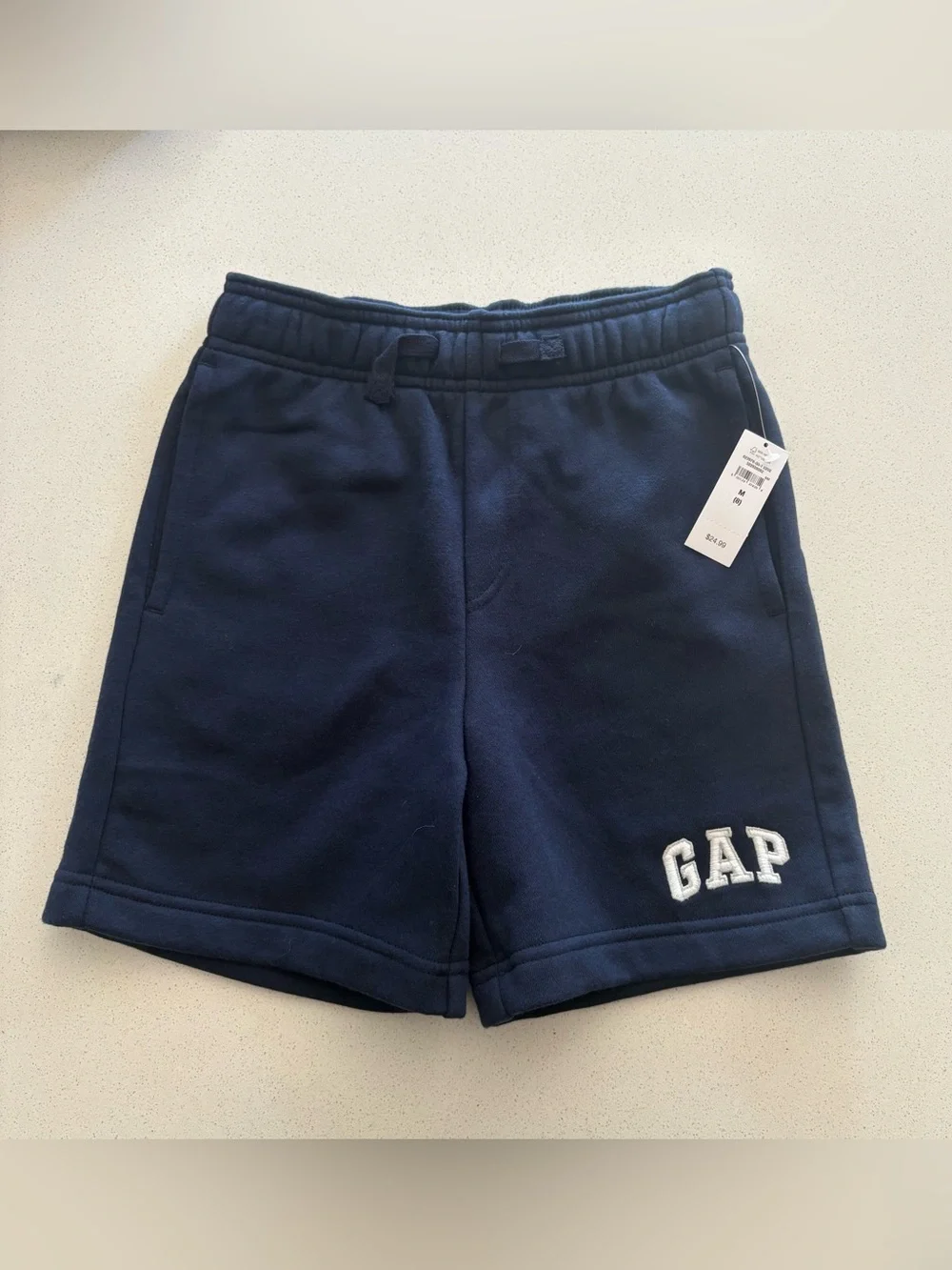 NEW Gap Kids Relaxed Logo Pull-On Shorts in Navy, Size M (8)